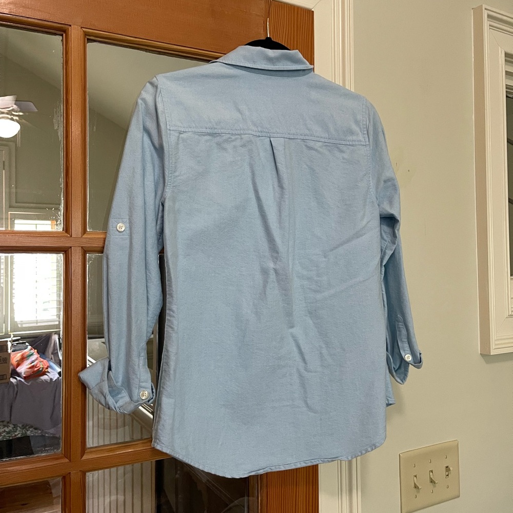 Vineyard Vines Half Button Down Blue Chambray Shi… - image 5